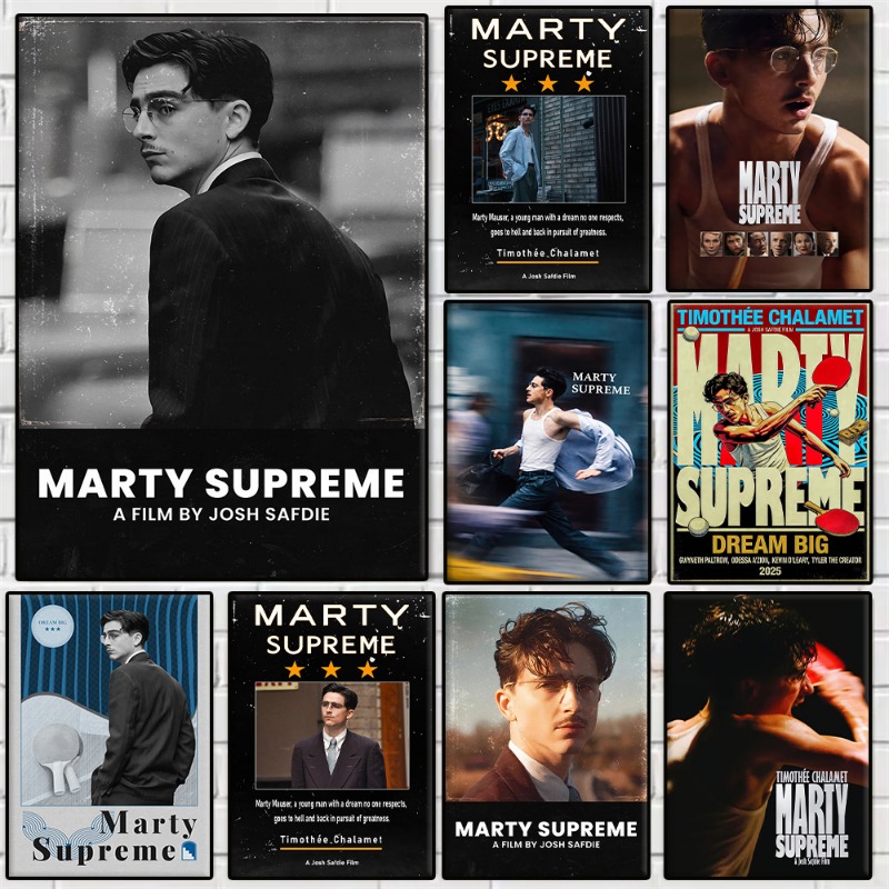 Table Tennis Drawing - Marty Supreme Tischtennis-Sport-Filmposter, Drucke, moderne Leinwandmalerei,