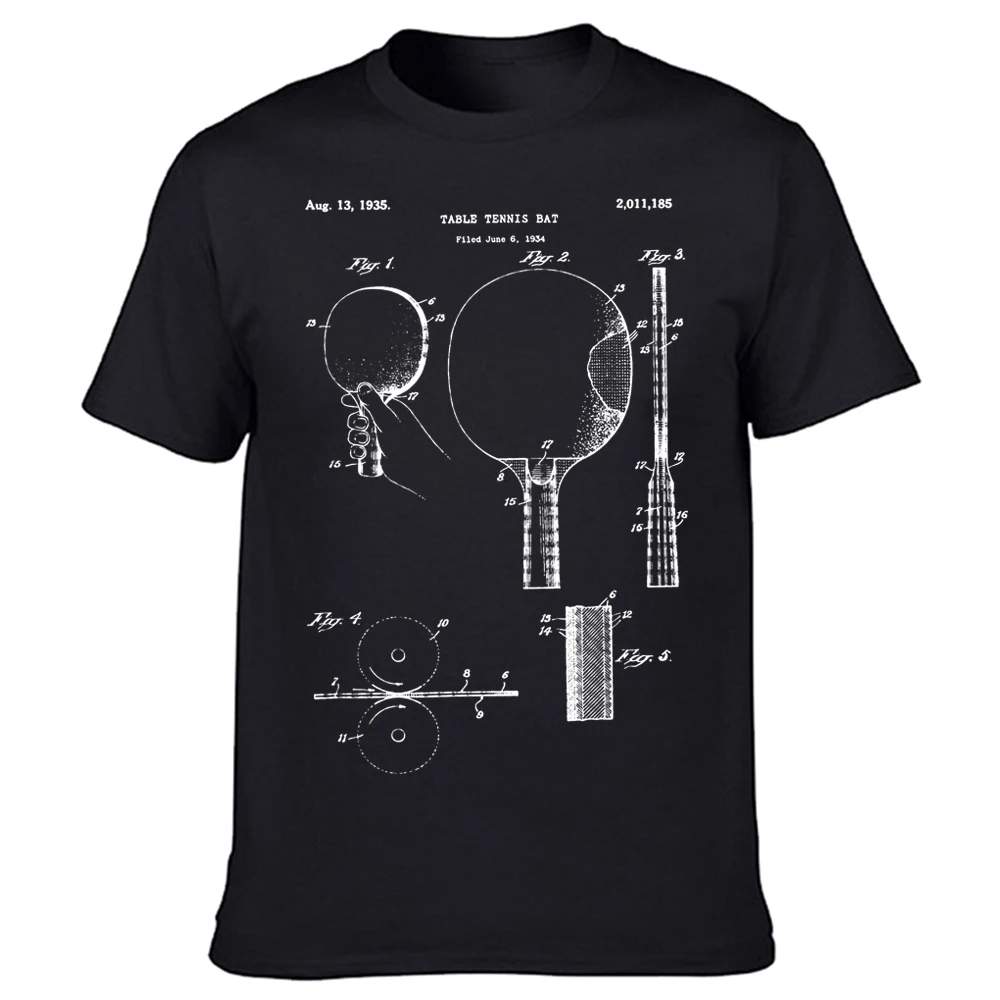 Table Tennis Drawing - 2025, neues Modell, Zeichnungsdruck, kurzärmelig, Sport-T-Shirt