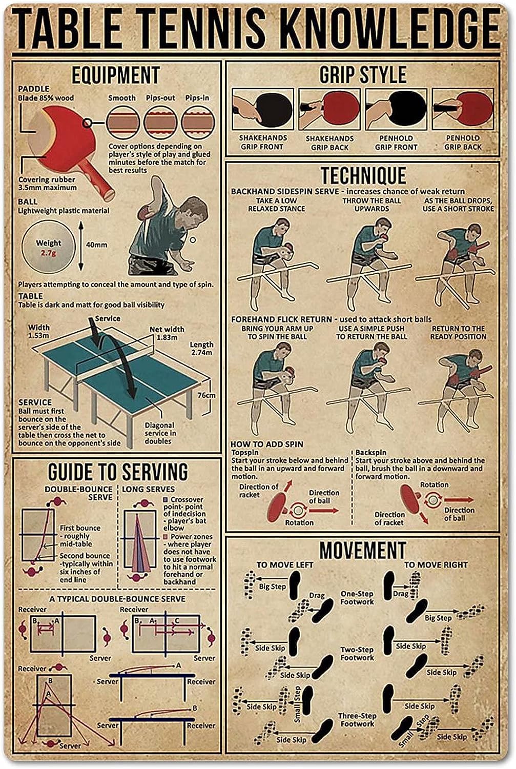 Tischtennis-Wissensposter Blec – Table Tennis Knowledge Poster Bewertung und Preis